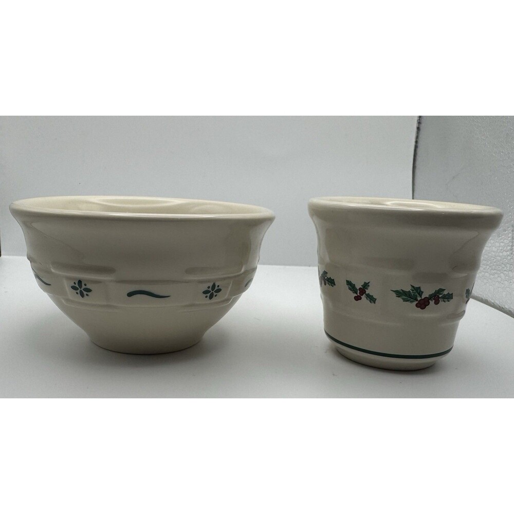 Longaberger Pottery 2 Dish Lot Made In USA